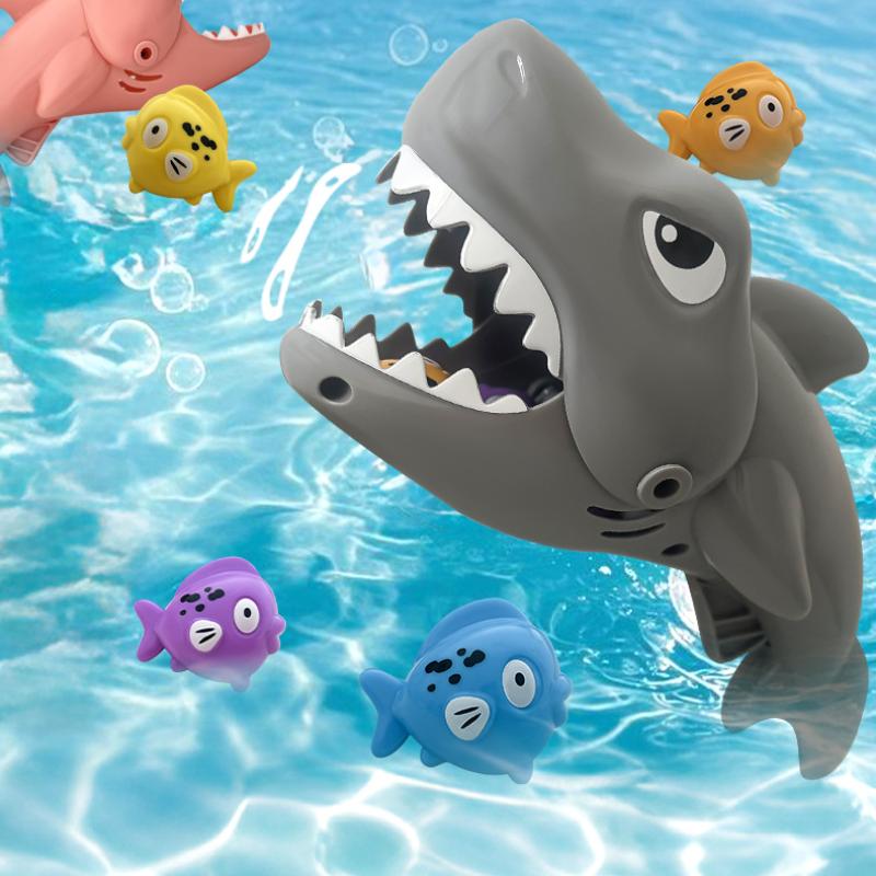 5Pcs Big Shark Eats Small Fish Water Play Toy Interactive Bath Fun Feeding Toys Bath Water Play Set Ideal Gift For Children