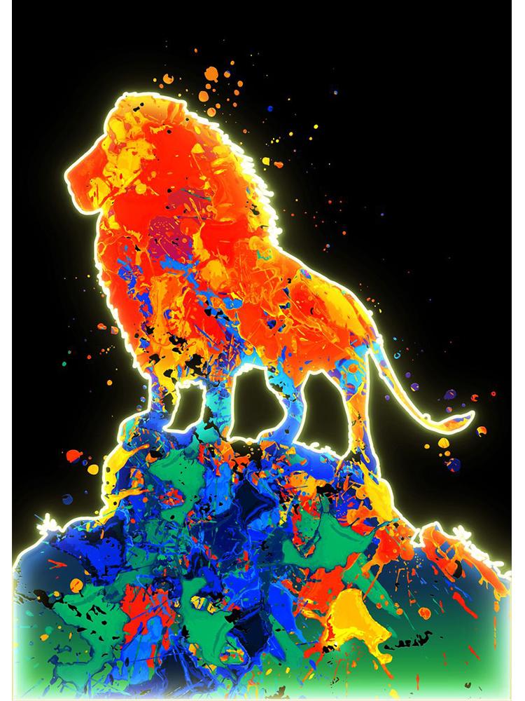 Neon-Design, niedliche Tiere, Poster, Leinwandgemälde, Flamingo, Hirsch, Giraffe, Katzen, Wand-Kunstdruck an der Wand, modernes Kinderzimmer-Dekor