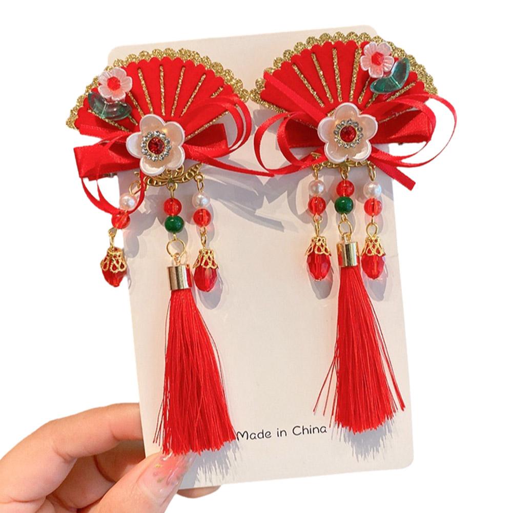 Chinese Style Children's Hair Band Red Bow Hair Clips Hair Pins Year Accessories Hair New Kids G8S8