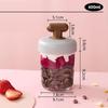 High Value Transparent Glass Oat Cup With Lid And Spoon Good Sealing With Scale Multicolor Optional Breakfast Cup