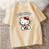 Cartoon Fashion Lovely Hello Kitty Print Women Ladies Girls T-Shirt Cartoon Harajuku O Neck Short Sleeve Unisex Summer Tops