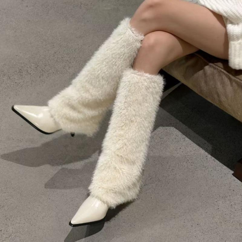 Fashion Elegant Pointed Toe Women High Heels Long Boots Designer Classical Suede Shoes 2025 Winter New Brand Pumps Cozy Knee Boots Mujer