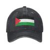 Vintage Flagga av Palestina Baseballkeps Unisex Sliten Denim Snapback Keps Utomhus Träning Presentkepsar Hatt