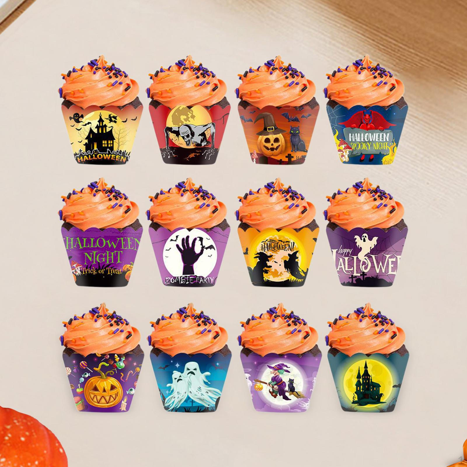 

Упаковка из 12 формочек для кексов для празднования Хэллоуина и выпечки Style A