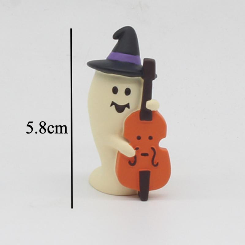 Cute Cat Halloween Concert Miniatures Funny Ghost Figurines Kawaii Shiba Vampire Magic Pumpkin Miniatures DIY Home Decoration