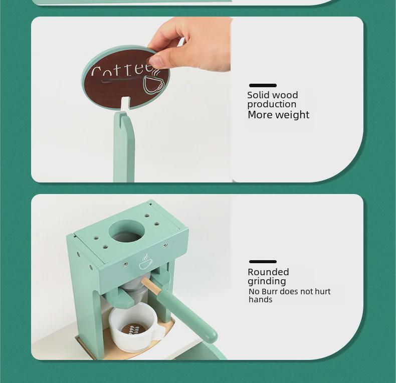 Wooden Kids' Tea Party Playset: Afternoon Tea Dessert & Cutting Toy Combo