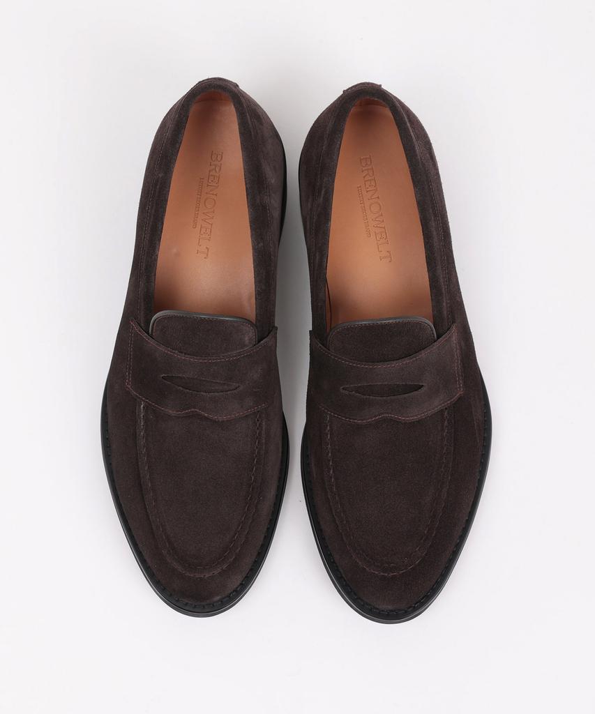 Brenowelt First Italian Suede Dark Brown Penny Loafers