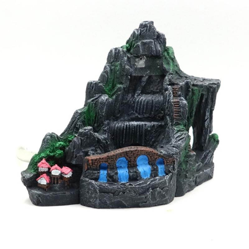 

Fishtank Artificial Plant Landscape Fish Tanks Decorations for Aquariums Terrarium Shrimp Waterfall Ornaments Habitat 1