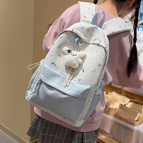 Schoolbag wholesale 1011 new student schoolbag simple Korean version backpack printing large capacity leisure travel backpack female