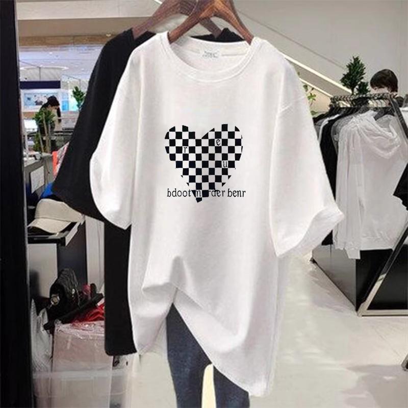 

Women s Loose-Fit Mid-Length Summer Print T-Shirt M
