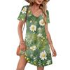 Summer Dresses For Women Loose V Neck Short Sleeve Casual T Shirt Dress Sundresses Swimsuit Coverup With Pockets