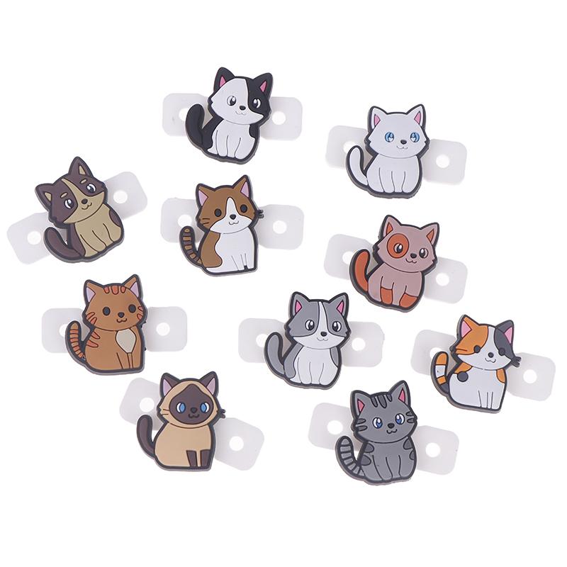 1/6Pcs Cute Cartoon Various Cat Tennis Racket Damper Silicone Shock Absorber To Reduce Tenis Racquet Vibration Dampeners