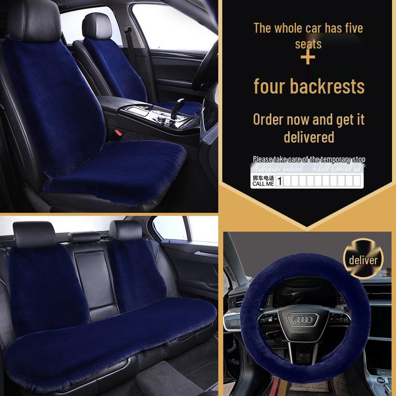 Universelles Plüsch-Autositzkissen für alle Jahreszeiten - Winterfest, Einteilig für vordere oder hintere Reihe