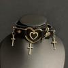 Heart Choker Gothic Cross Choker Necklace Leather Choker Necklace Women Halloween Jewelry