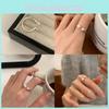 Elegant Korean Style Open Ring For Women Adjustable Copper Geometric Design Fashionable Accessory