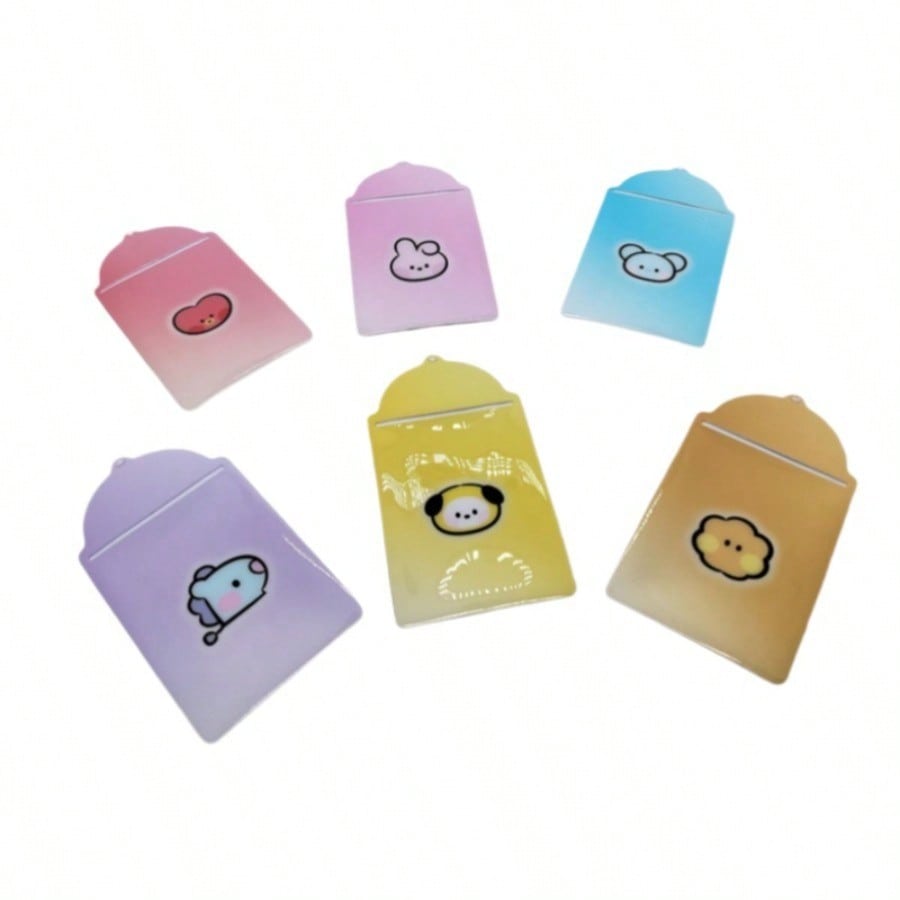 Hochwertige LINE FRIENDS BT21 Kpop Beliebte Anime und Cartoon PVC Kartenhalter Idol Fotokarten Fahrkarten Essenskarten Schlüsselanhänger
