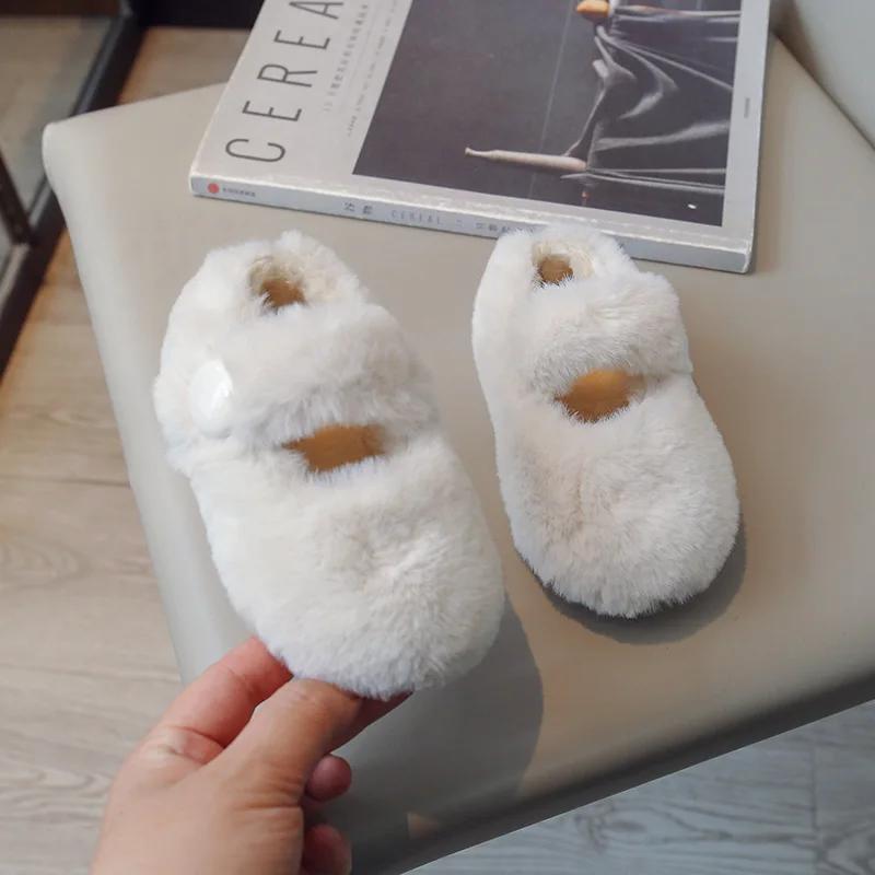 

2024 Зимове Нове Взуття для Дівчаток Плюшеве Тепле Принцеса Дитяче Повсякденне Взуття Модне Універсальне Жіноче Взуття для Снікерів Тренд Класичне Середнє Дитяче Взуття 21insole13.8cm