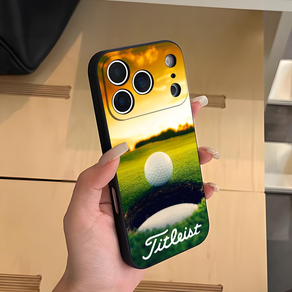 

Sports Golf Ball Phone Case For IPhone 17 Air 16 E Pro Max 15 14 13 Mini 12 Pro 11 Max Plus Black Soft Shell iPhone 16e
