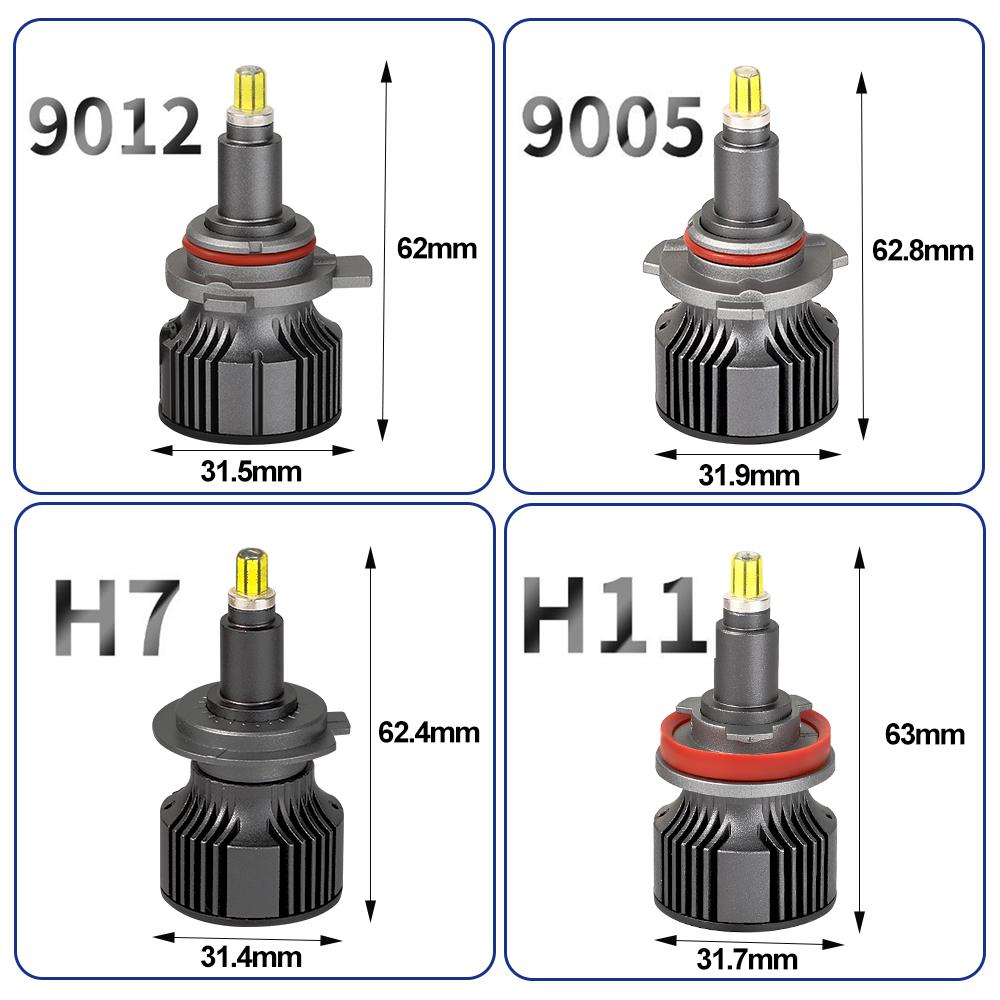 Car LED Headlight Bulbs H7 LED H11 9005 9012 Auto LED Lamp Fog Bulb 72 CSP Chips 120W 20000LM 6000K 12V
