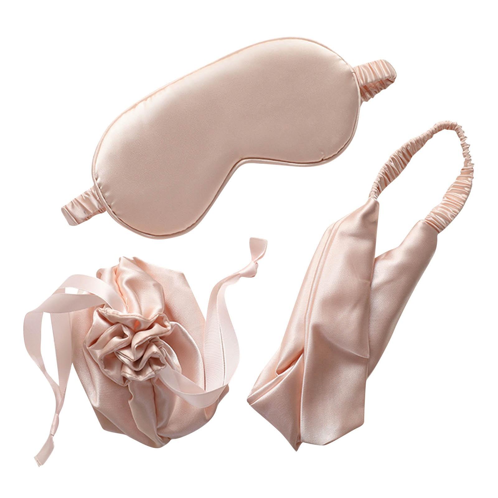 

Маска для глаз для сна, набор из трех предметов, мягкий шелковый атлас, маска для ночного сна, подарочный набор, упаковочный набор масок для глаз One Size розовый