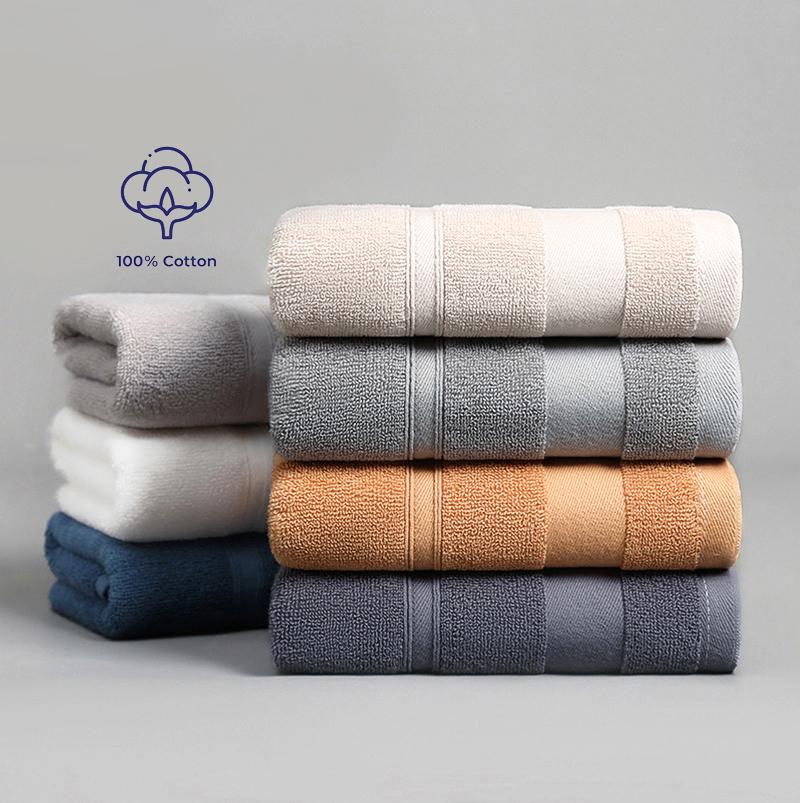 Battilo Cotton Bath Towel Soft Absorbent Face Hand Towels Luxury Hotel Spa Bathroom Towel Solid Beach Towel 2Pcs Bath Towel Set