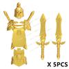 DT017 Chevaliers d'or Médiévaux Soldats en armure lourde Figurines Accessoires Blocs de construction Jouets pour enfants cadeaux