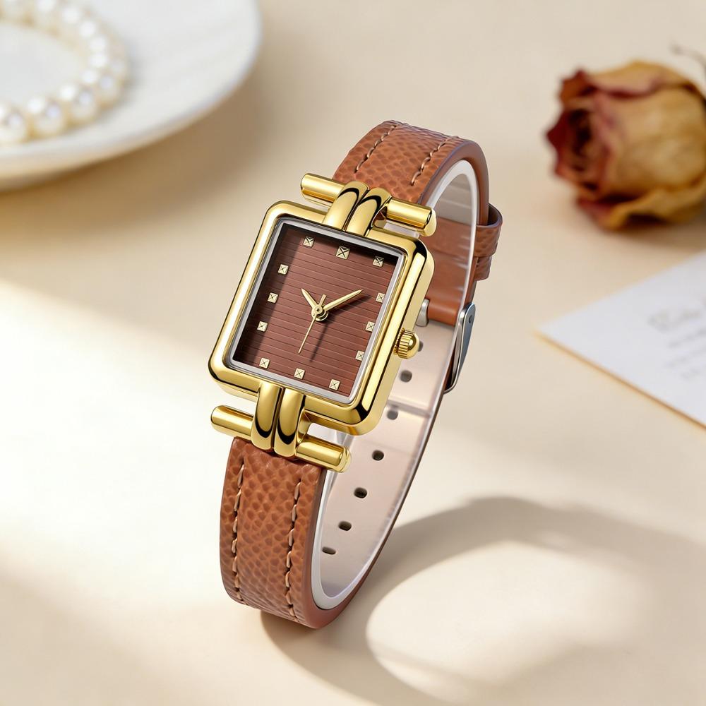 Adjustable Women Bracelet Watch Square Case Ladies Wrist Watch Vintage Quartz Wristwatch