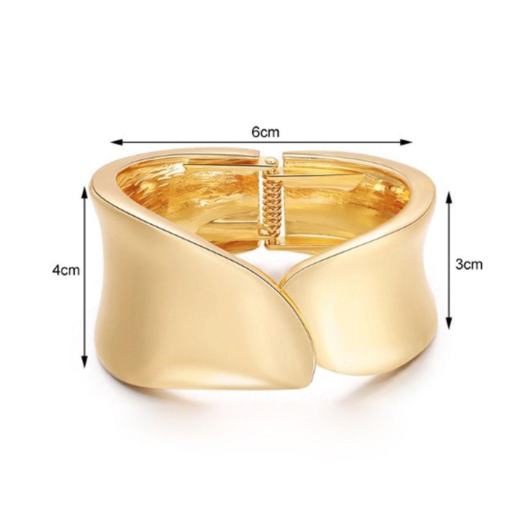 New Hinge Gold Bangle Metal Open Bracelet Jewelry Accessories Solid Color Chunky Bangle Bracelet Punk Alloy Irregular Wrist Cuff
