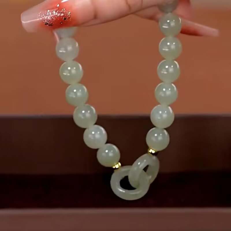 Summer Valentine's Day Gift Love Heart Jade Beads Charm Bracelet for Women Girl Fashion Natural Bracelet To Love Jewelry Gifts