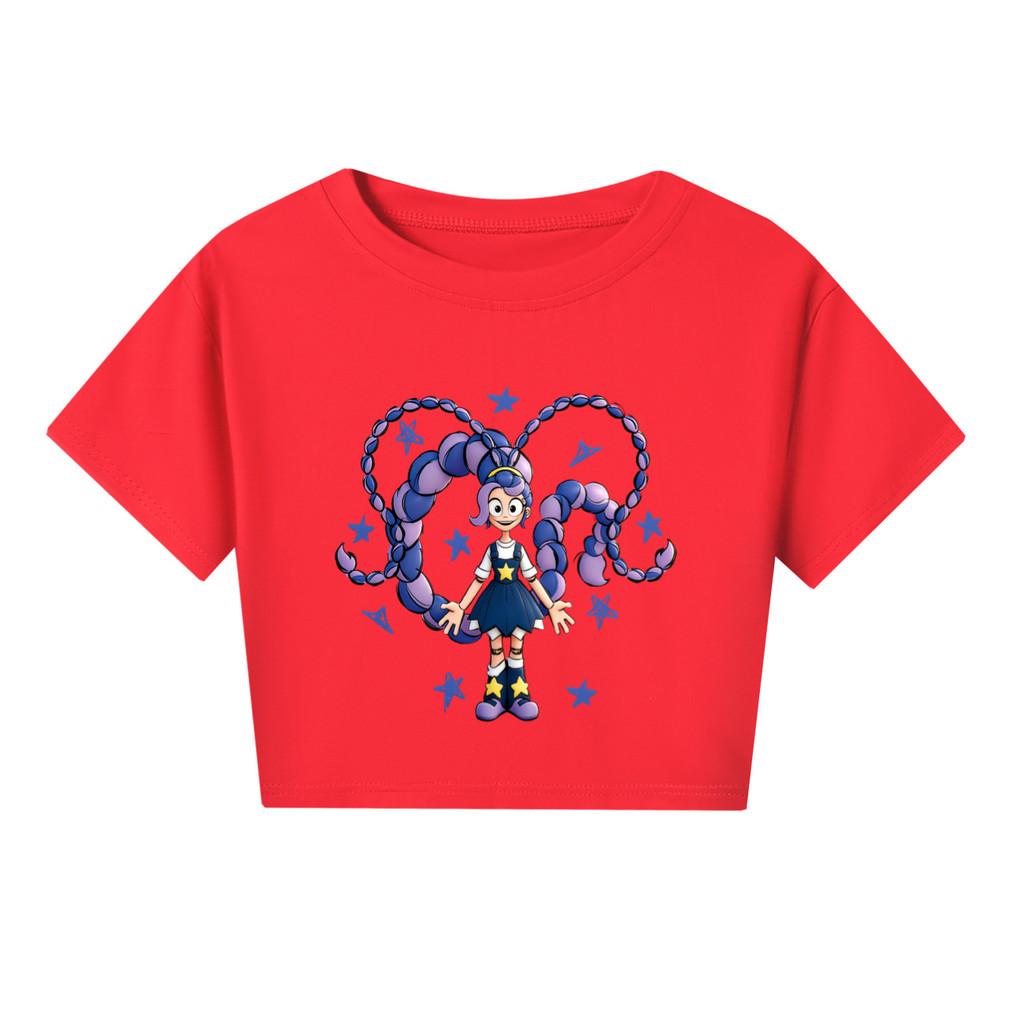 

5592 Kids Girls Lily Lovebraids Print Cartoon Short T-Shirt 160cm