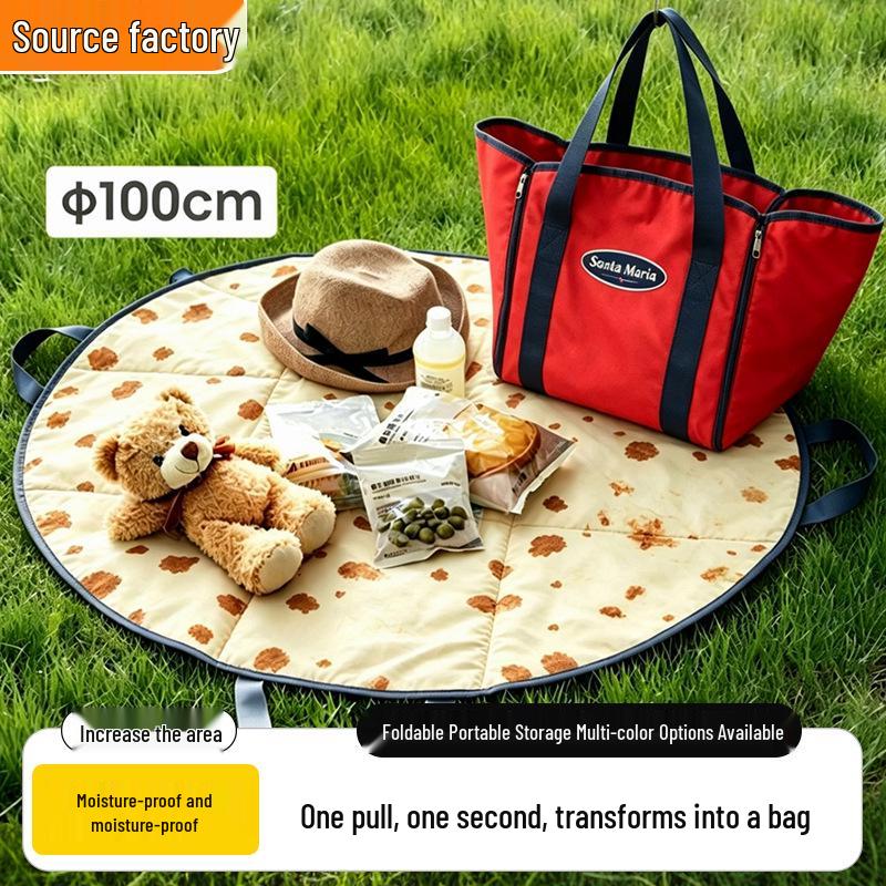 2-in-1 Outdoor Picnic & Camping Mat Bag: Waterproof, Moisture-Proof, Large Capacity with Aluminum Film