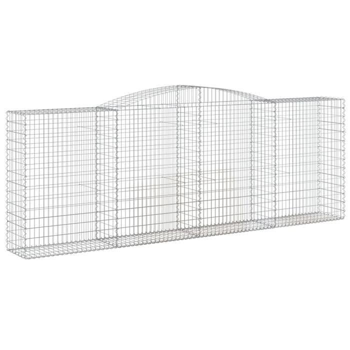 VidaXL Paniers à gabions arqués 2 pcs 400x50x140/160 cm Fer galvanisé, gabion, cage de gabion, panier de mur de gabion, mur 3147022