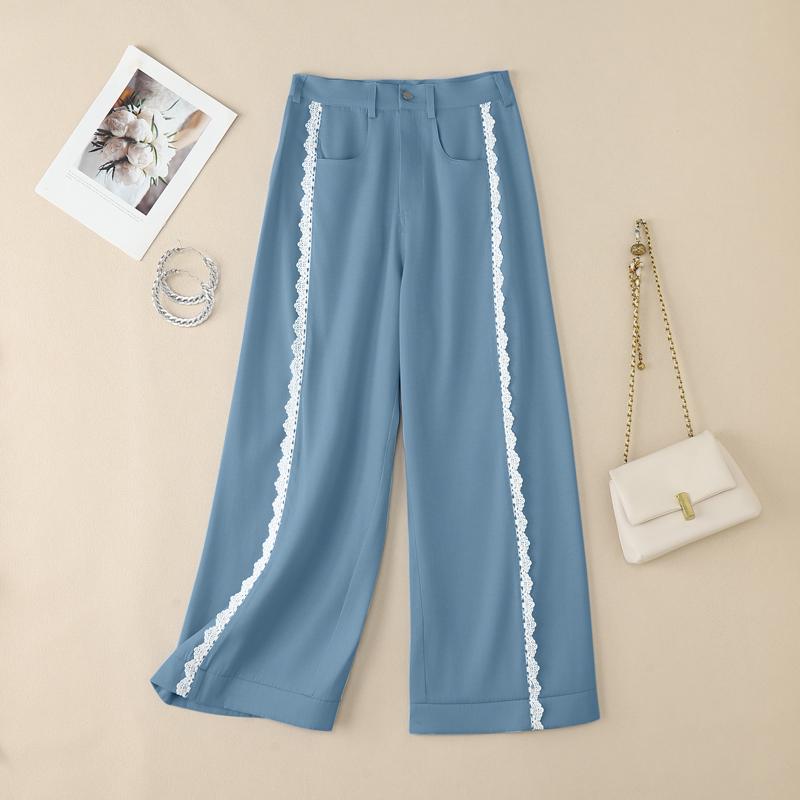ZANZEA Women Casual Lace Patchwork Loose Straight Pants
