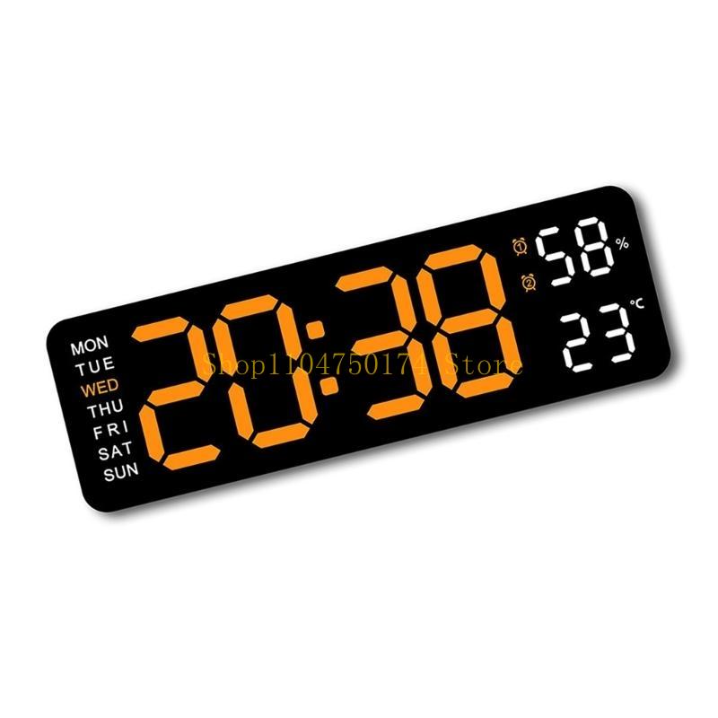 Modern LED Table Clock with Temperature Time Date Week Display Snooze Function top sale, Adjustment Brightness 12/24 Hour Snooze