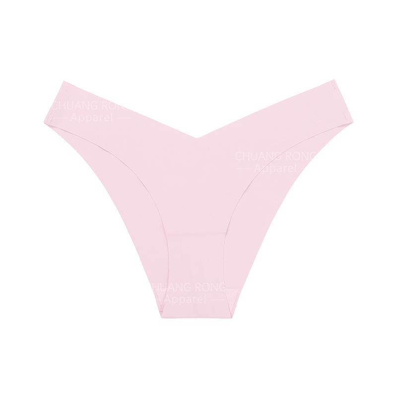 

European and American large-size seamless V-shaped underwear women s sexy breathable thin ice silk low-rise fitness girls briefs S