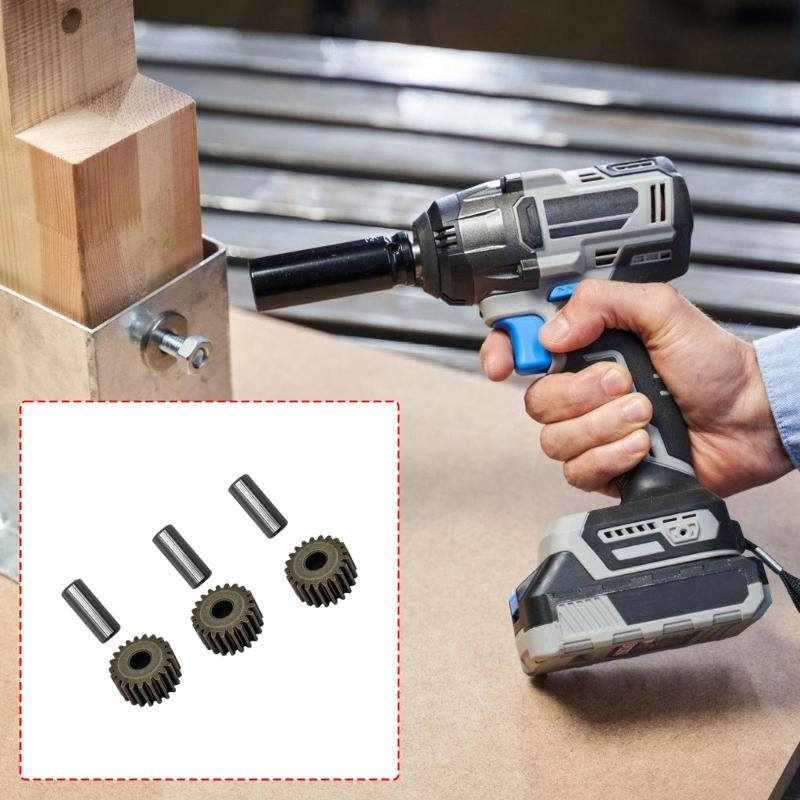 21 Tooth Impact Wrench Gear Replacement Set, 6Piece Iron Small Gear Part for Cordless Wrench Gear Box Repair and Maintenance Backup Use