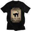 Halloween Black Cat T Shirt for Men 100 Cotton Tee Short Sleeve Gothic Witch Occult Witchcraft Tshirts Loose Fit Clothing