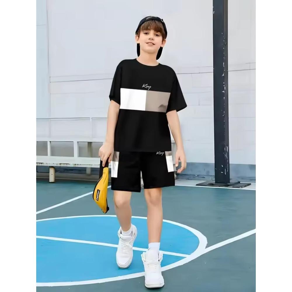 Summer New Children's Sports Set Casual Sports Men 3d Printed Children's Football Graphic T-shirt Short Sleeve Men's T-shir
