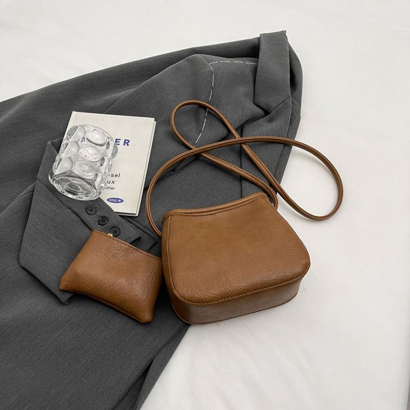 

Ретро мягкая кожаная сумка-ведро для женщин осень зима простые универсальные кошельки через плечо новые женские сумки через плечо для поездок на работу Mini(Max Length<20cm)