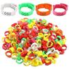 60 Pcs Chicken Foot Ring Adjustable Size, Poultry Leg Number Tag Buckle