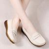 Women's Ladies Female Genuine Leather Flats Platform Slip On Soft Loafers Zapatos Mujeres Mocasines Vulcanized Shoes