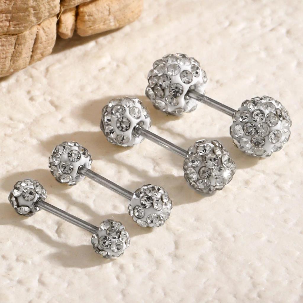 Exquisite Rhinestone Double-Head Screw Back Earrings - Light Luxury & Minimalist French Style for Women