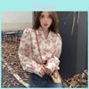 Romantic Vintage Floral Shirt For Women With 3d Rose Pattern And Satin Fabric