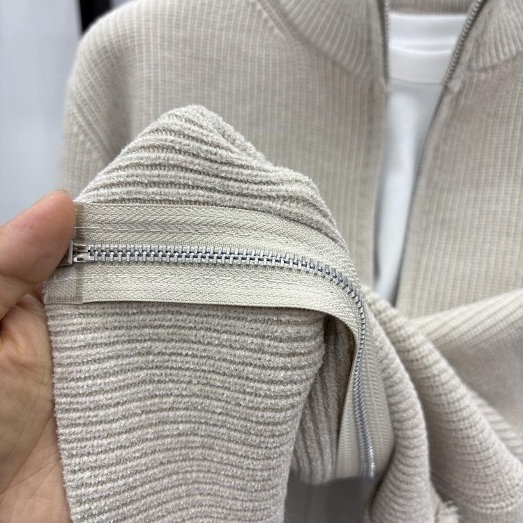 Men's High-Quality Wool Knit Zipper Cardigan - Thick, Trendy, Loose-Fit for Autumn/Winter