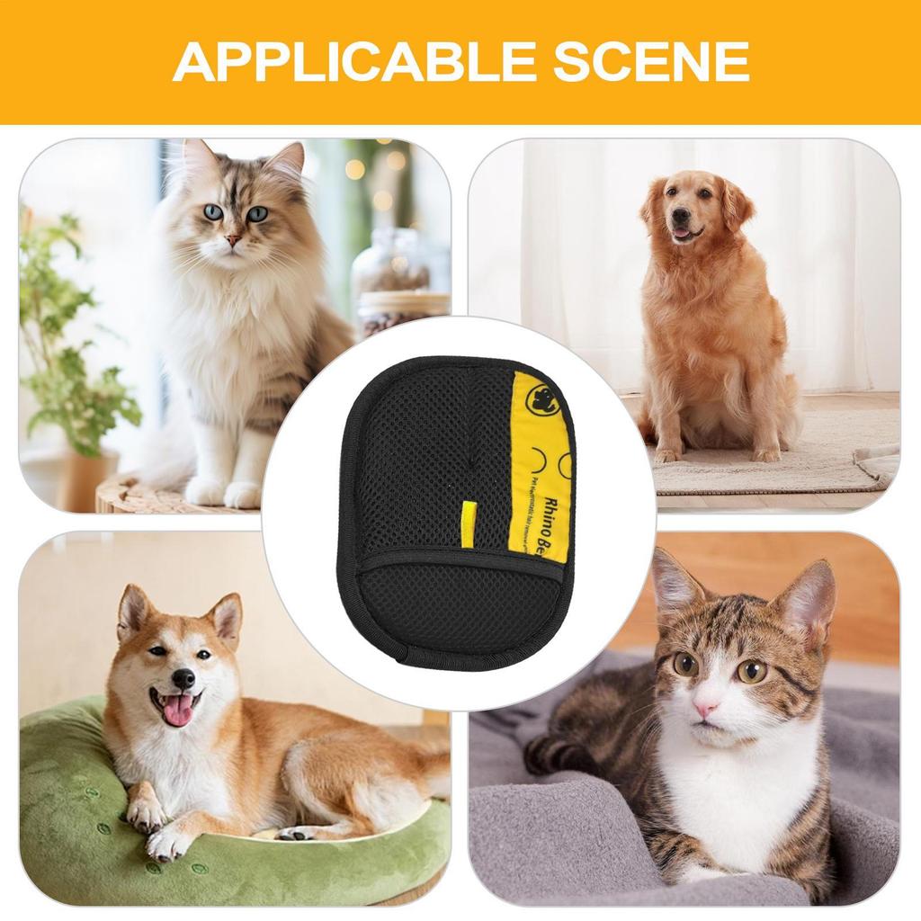 Gants Éliminateurs de Poils d'Animaux Double Face Gants de Toilettage pour Chat Efficaces Réutilisables Gant de Toilettage pour Draps Chaton