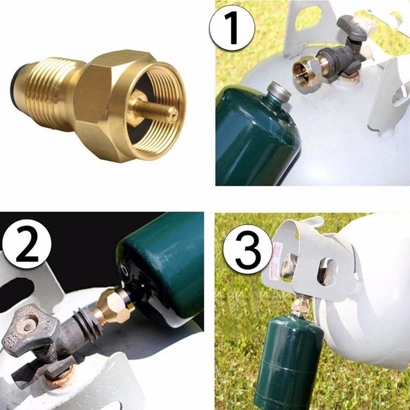 Propane Tank Refill Adapter Gas Cylinder Canister Filler Coupler Brass Accessories For 1Lb Small Cylinders