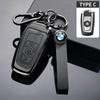 Alloy Leather Car Key Cover Shell Keychain For BMW F20 F30 G20 F31 F34 F10 G30 F11 X3 F25 X4 I3 M3 M4 1 3 5 7 Series Accessories jbvr38