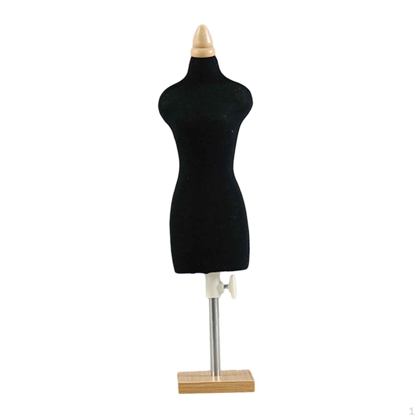 Stojanový figurína trup pro panenky pro design a dekoraci šatů v domečku pro panenky 33cm  Square Base black