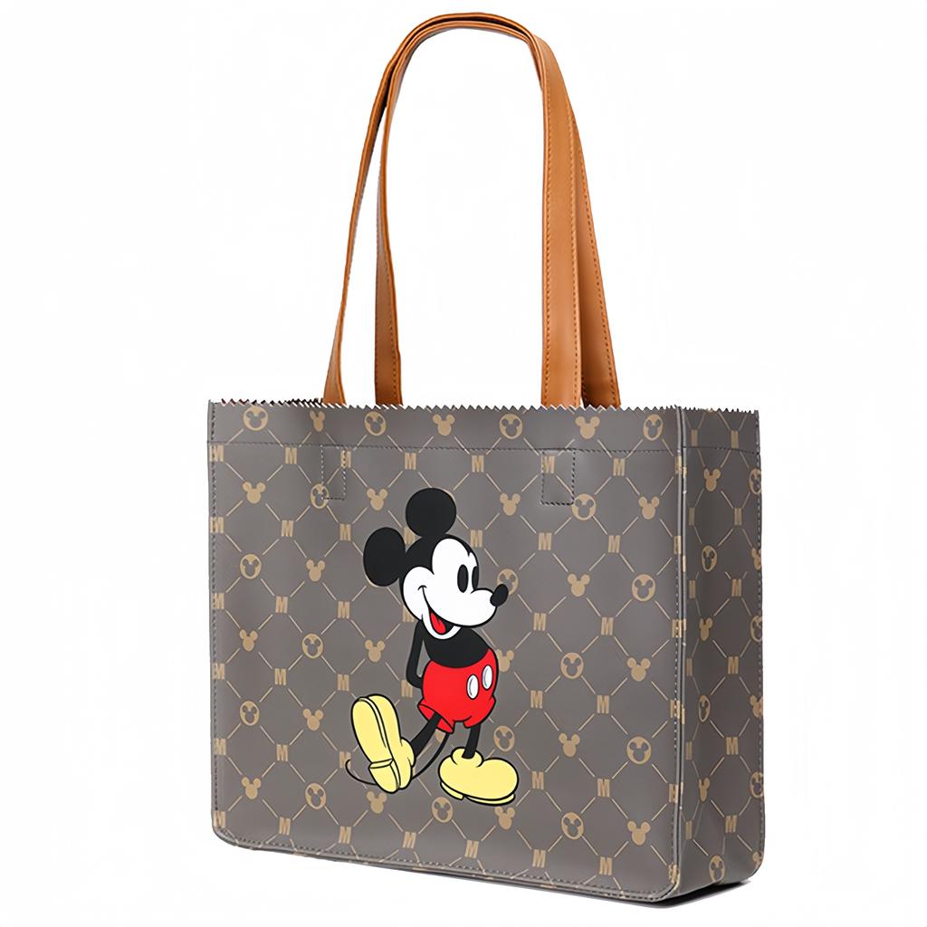 New Disney Mickey Series PVC Tote Bag, Shopping Bag, Shoulder Bag Tubas Unisex Brown DW-XB036