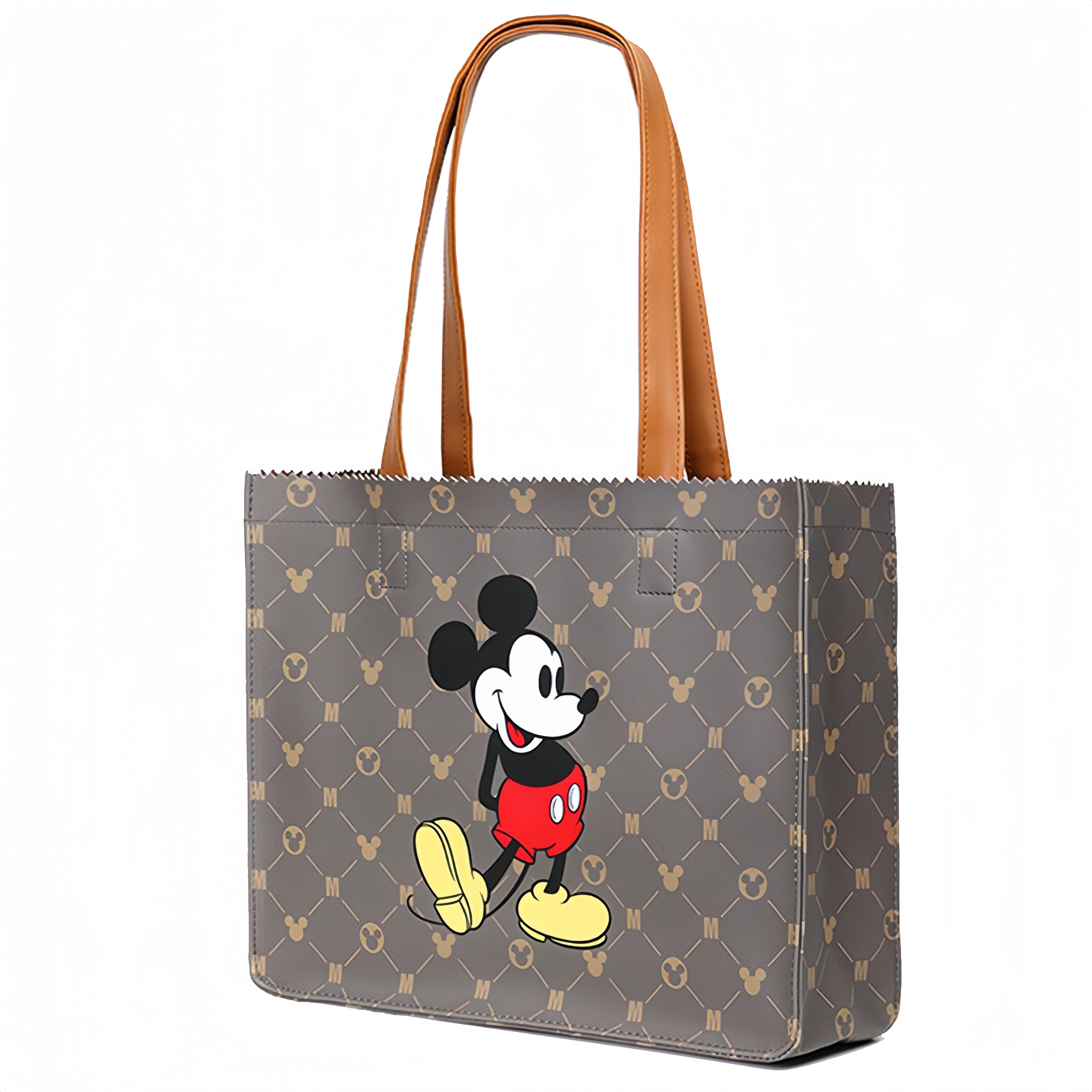

New Disney Mickey Series PVC Tote Bag, Shopping Bag, Shoulder Bag Tubas Unisex Brown DW-XB036 34.0*9.9*27.9CM